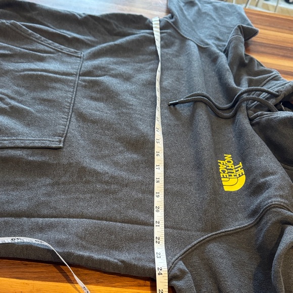 The North Face Charcoal Hoodie with Bright Yellow Logo - Picture 4 of 5